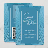 Tropische Aquamarine Hochzeit Speichern Sie die Da Save The Date (Vorne/Hinten)