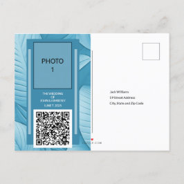 Tropische Aquamarine Hochzeitsankündigung Postkart Ankündigungspostkarte