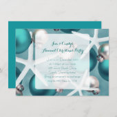 Tropische Aquamarine Party Einladung (Vorne/Hinten)