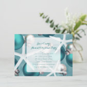 Tropische Aquamarine Party Einladung (Stehend Vorderseite)