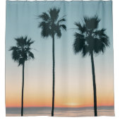 Tropische Aquamarine und orangefarbene Sonnenunter Duschvorhang (Vorderseite)