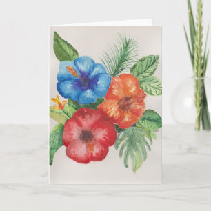 Tropische Aquarell-Blumen-Grüßkarte Karte
