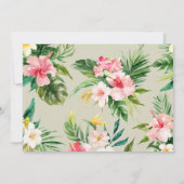 Tropische Aquarell-Blumen Hochzeitseinladung zum V Save The Date (Rückseite)