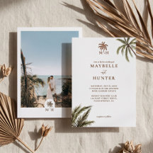Tropische Aquarell-Palmwedding-Foto