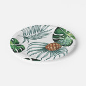 Tropische Aquarellananasmalerei auf Weiß Pappteller (Schrägansicht)