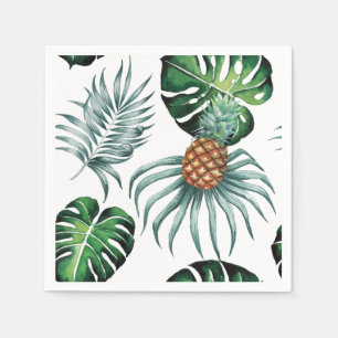 Tropische Aquarellananasmalerei auf Weiß Serviette
