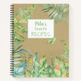 Tropische Aquarellbilder - Blätter Notizblock