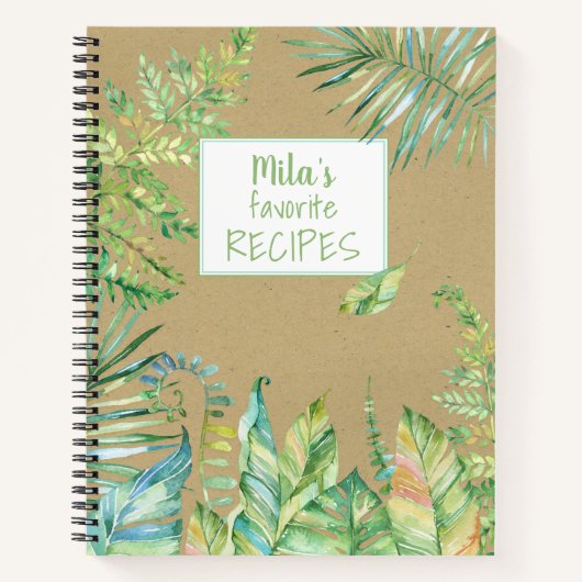 Tropische Aquarellbilder - Blätter Notizblock (Vorderseite)