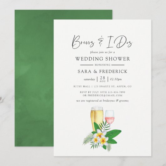 Tropische Aquarellbrauen vor I Einladung (Vorne/Hinten)