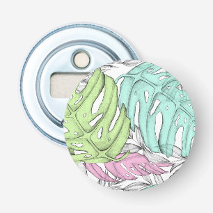 Tropische Aquarellfarbe Pastel Monstera Flaschenöffner