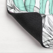 Tropische Aquarellfarbe Pastel Monstera Mousepad (Ecke)