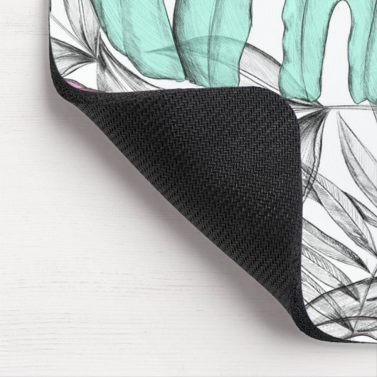 Tropische Aquarellfarbe Pastel Monstera Mousepad (Ecke)