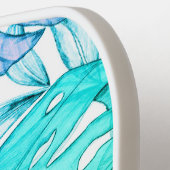 Tropische Aquarellfarbe Pastel Monstera Pickleball Schläger (Linke Seite)