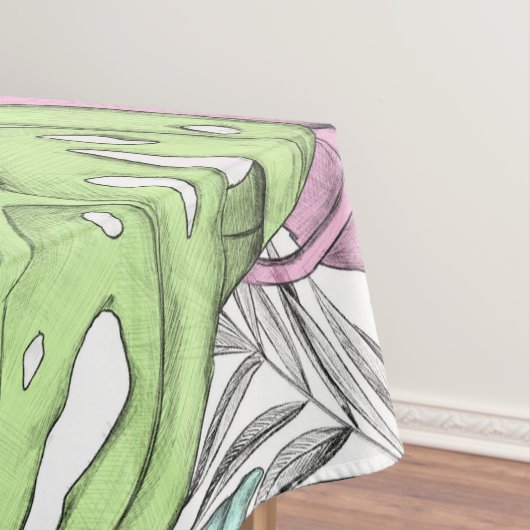 Tropische Aquarellfarbe Pastel Monstera Tischdecke (Beispiel)