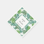 Tropische Aquarellfarben Blätter Brautbäckerei Hoc Serviette (Ecke)