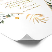 Tropische Aquarellfarben-Blätter Hochzeit des offe Poster (Ecke)