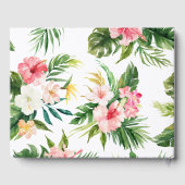 Tropische Aquarellfarben-Blume Hochzeitsbuch Gästebuch (Rückseite)