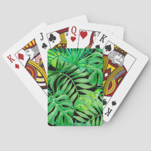 Tropische Aquarellfarben: Nahtlose Eleganz. Spielkarten
