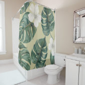 Tropische Aquarellfarben-Pflanze: nahtloses Muster Duschvorhang (Beispiel)