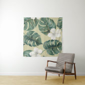 Tropische Aquarellfarben-Pflanze: nahtloses Muster Wandteppich (Beispiel (Horizontal))