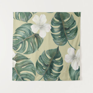 Tropische Aquarellfarben-Pflanze: nahtloses Muster Wandteppich