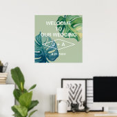 Tropische Aquarellfolien Willkommen bei unserer Ho Poster (Heimbüro)