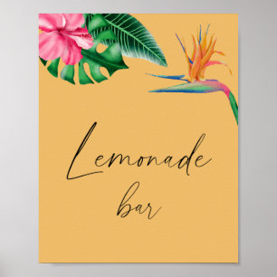 Tropische Aquarellpalmen - Limonade Bar Poster