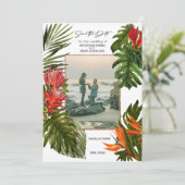 Tropische Atemluft Botanisches Foto Save the Date Einladung (Stehend Vorderseite)