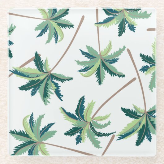 Tropische australische Fuchsschwanz-Palme Glasuntersetzer (Vorderseite)