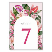 Tropische Babyparty Tischnummer (Rückseite)