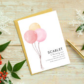 Tropische Ballons, einfach erster Geburtstag Einladung