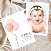 Tropische Ballons, einfach erster Geburtstag Einladung