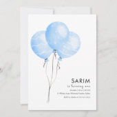 Tropische Ballons Einladung zum ersten Geburtstag (Vorderseite)