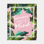 Tropische Banana-Blätter Sommer Staat des Geistes Fleecedecke (Vorderseite)