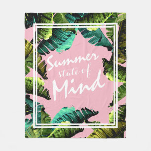 Tropische Banana-Blätter Sommer Staat des Geistes Fleecedecke