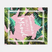Tropische Banana-Blätter Sommer Staat des Geistes Fleecedecke (Vorderseite (Horizontal))