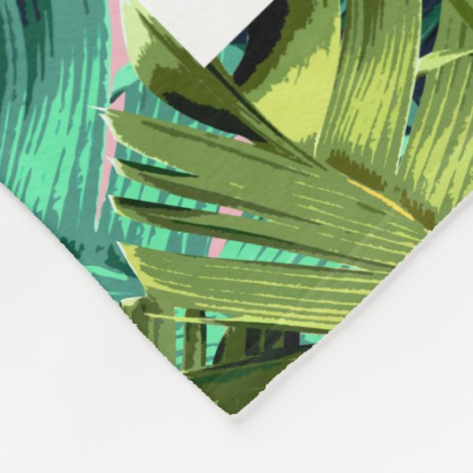 Tropische Banana-Blätter Sommer Staat des Geistes Fleecedecke (Ecke)