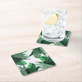 Tropische Bananen-Blatt-Druck-Quadrat-Untersetzer Rechteckiger Pappuntersetzer (Vor Ort)