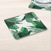 Tropische Bananen-Blatt-Druck-Quadrat-Untersetzer Rechteckiger Pappuntersetzer (angewinkelt)