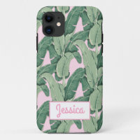 Tropische Bananen-Blätter in Rosa
