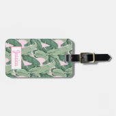 Tropische Bananen-Blätter in Rosa Gepäckanhänger (Vorderseite horizontal)
