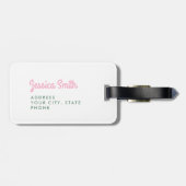 Tropische Bananen-Blätter in Rosa Gepäckanhänger (Rückseite horizontal)