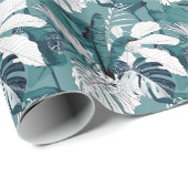 Tropische Bananen Monstera: Modisch, nahtlos. Geschenkpapier (Rolleneckpunkt)