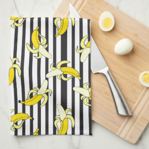 Tropische Bananen Streifen Geschirrtuch