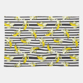 Tropische Bananen Streifen Geschirrtuch (Horizontal)