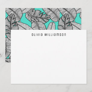 Tropische Bananenfahne Monstera Pflanze Mitteilungskarte