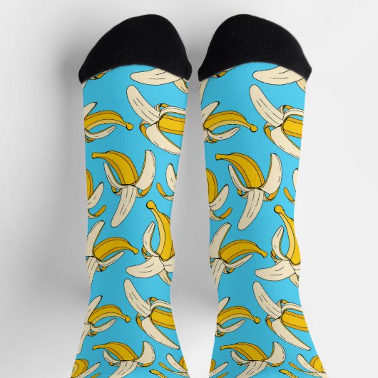 Tropische Bananenfruchtdruckfutter Gemustert Socken (Oben)