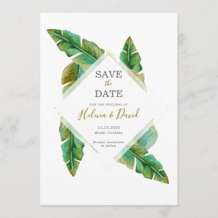 Tropische Bananenleaf-Save the Date Save The Date