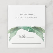 Tropische Bananenpfade, Blätter für Hochzeiten ode Platzkarte (Außenseite Aufgefaltet)