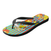 Tropische Bananenstreifen Flip Flops Badesandalen (Schrägansicht)